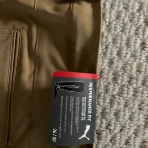 Puma 36-30 tan performance golf pants, NWT